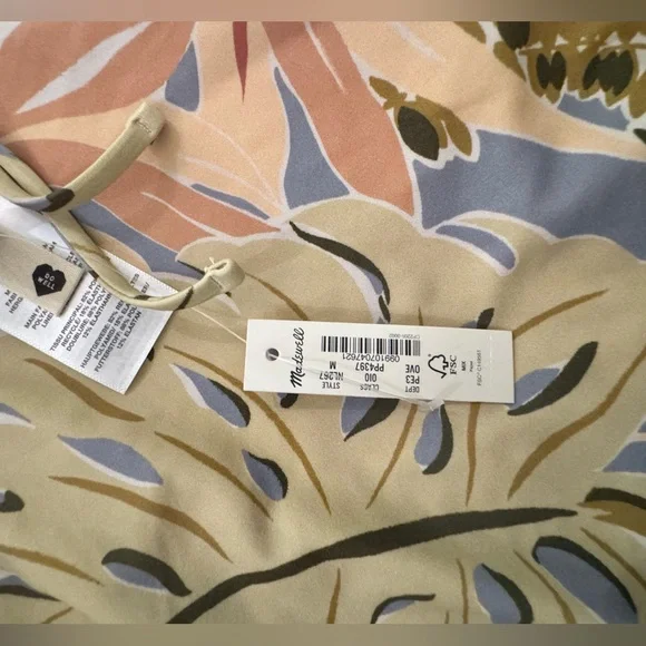 NWT Madewell Second Wave Tropical Leaf Print One-Piece Swimsuit - Picture 7 of 9